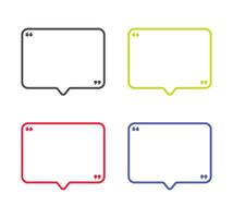 Set of bubble speech quote or message box template design vector