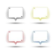 Quote comic bubble presentation set design vector