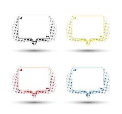 Quote comic bubble presentation set design