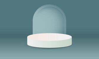 A white round table with a light bulb on top vector