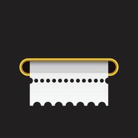A white and yellow roll of toilet paper on a black background vector