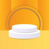 A white cake on a yellow background vector