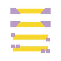 A yellow and purple rectangle with a line through it vector