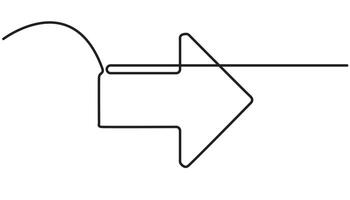 right sign arrow continuous one line drawing vector