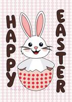 Happy Easter Bunny In Egg Shell Background Illustration vector