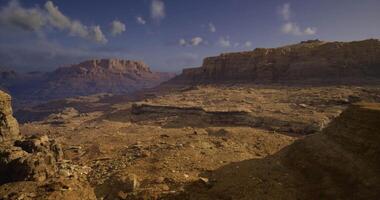 Stunning view of a rocky desert landscape at dusk in a remote location video