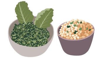 Tabbouleh and couscous vector