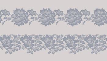 Set of grey lace trim vector