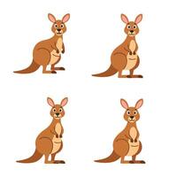 Standing Kangaroo Art Smart Kangaroo Reading Holding Phone Book vector
