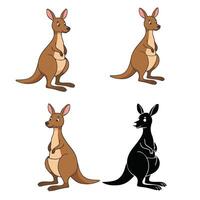 Kangaroo Reading Fun Smart Kangaroo Holding Book Standing Art vector
