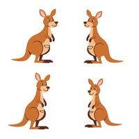 Happy Kangaroo Cute Standing Reading Holding Book Fun Artwork vector