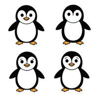 Adorable Penguin Characters with Fun and Expressive Faces vector