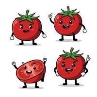Whimsical Tomato Characters with Playful and Charming Expressions vector