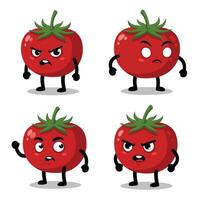 Cute Cartoon Tomato Characters with Hilarious Faces and Fun Expressions vector