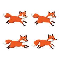 Cartoon Fox Face Mood Set Happy Sad Crying Fox Character Art vector