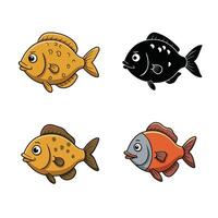 Cute Fish Art Designed with Charming Details and Soft Color Palette vector