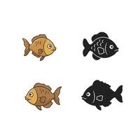 WFunny Fish with Cute Faces and Cartoon-Style Bubbles Around Them vector