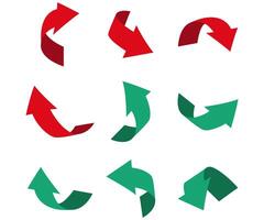 Arrows curved perspective different direction vector
