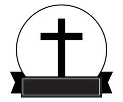 Cross religion banner horizontal background silhouette vector