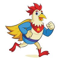 Superhero Chicken Running with Power and Speed vector