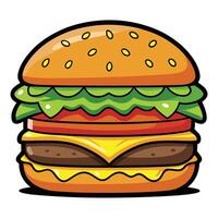 Delicious Cheeseburger with Layered Toppings vector