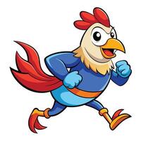 Running Super Chicken - Heroic vector