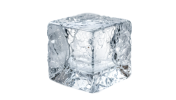 Close up 3D ice cube isolated on transparent background showcasing clarity texture and perfect beverage cooling png