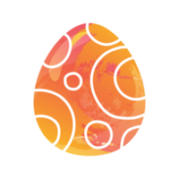 Egg hand drawn texture orange color circle line pattern png