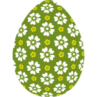 Egg with pattern green white color style png