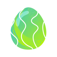 Egg with pattern hand drawn texture green gradient png