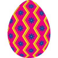 Egg with pattern pink yelllow color style png