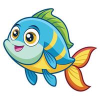 Happy Cartoon Fish with Colorful Tail - Fun and Bright Design vector