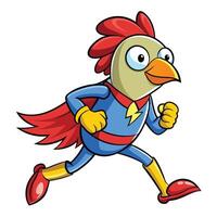 Super Chicken on the Move - of a Hero in Action vector