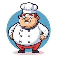 Cartoon Chef with Red Bow Tie - Fun and Colorful Character Design vector
