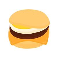 Egg McMuffin Sandwich Illustration for Food Menu, Cafe Branding, Stickers, and Digital Art Projects vector