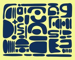 Abstract doodle shape pattern background layout banner fabric textile print art editable vector