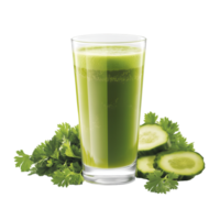 Green juice with cucumber and parsley png