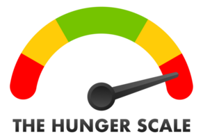 Hunger scale measuring dangerous level of starvation and famine png