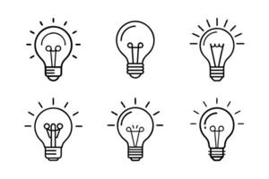 Flat design bulb light silhouette icon set vector