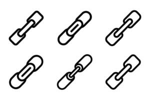 Link silhouette icon set in flat style vector