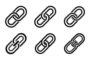 Minimalist link silhouette icon set collection vector