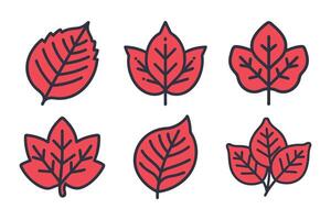 Monochrome leaf silhouette icon set pack vector