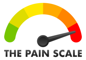 Pain scale indicating high level of physical suffering png