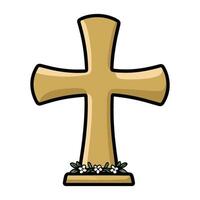 Minimalist Christian Cross Icon vector