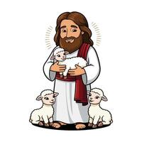 Jesus as the Good Shepherd Icon vector