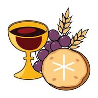 Grapes and Loaf of Bread Icon vector