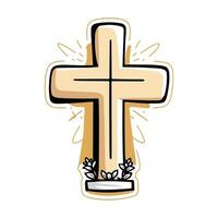 Cross with Rays of Light Icon vector