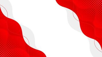 Abstract red fluid wave background with halftone, red and white wallpaper vector
