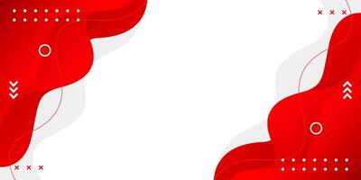 Red and white geometric background with fluid wave shapes. Modern wallpaper vector