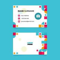 Name Card Design with Abstract Rounded Square Mosaic vector